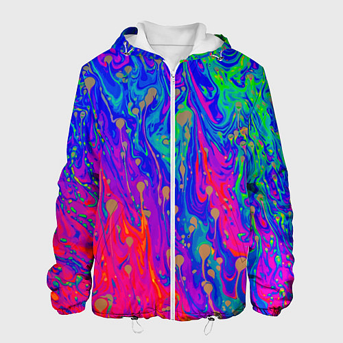 Мужская куртка Разноцветная импрессивная композиция / 3D-Белый – фото 1