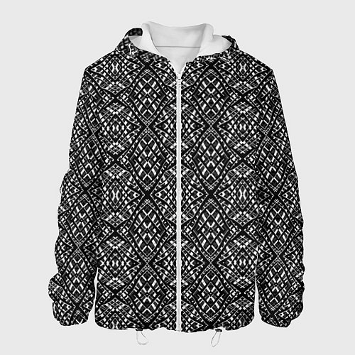 Мужская куртка Черно-белый геометрический узор Скандинавия / 3D-Белый – фото 1