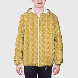 Куртка с капюшоном мужская Ромб штрихованный, цвет: 3D-белый — фото 2