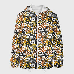 Куртка с капюшоном мужская Череп и абстрактные фигуры, цвет: 3D-белый