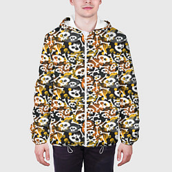 Куртка с капюшоном мужская Череп и абстрактные фигуры, цвет: 3D-белый — фото 2