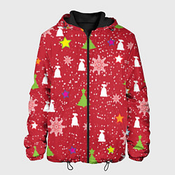 Куртка с капюшоном мужская Red new year, цвет: 3D-черный
