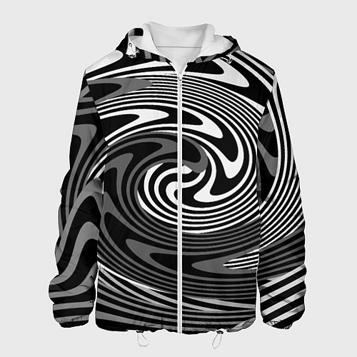 Мужская куртка Black and white abstract pattern / 3D-Белый – фото 1