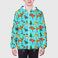 Куртка с капюшоном мужская Animals on the rink, цвет: 3D-белый — фото 2