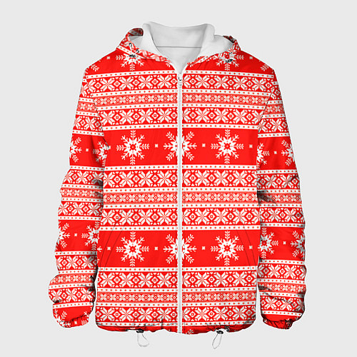 Мужская куртка New Year snowflake pattern / 3D-Белый – фото 1
