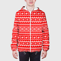 Куртка с капюшоном мужская Jacquard pattern, цвет: 3D-белый — фото 2