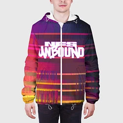 Куртка с капюшоном мужская NFS unbound пиксель полосы, цвет: 3D-белый — фото 2