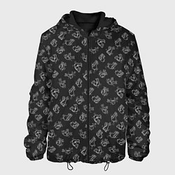 Куртка с капюшоном мужская Пошлые кролики, цвет: 3D-черный