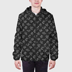 Куртка с капюшоном мужская Пошлые кролики, цвет: 3D-черный — фото 2