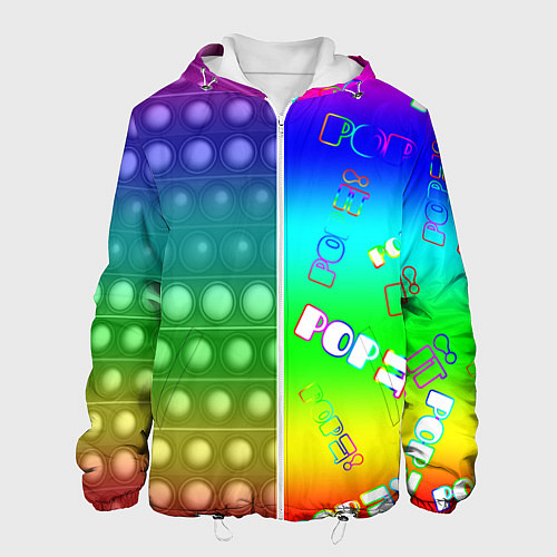 Мужская куртка Pop it радуга / 3D-Белый – фото 1