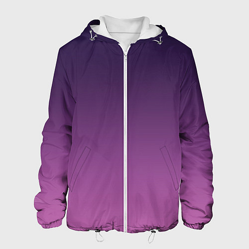 Мужская куртка Пурпурный-лиловый градиент / 3D-Белый – фото 1