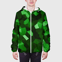 Куртка с капюшоном мужская Коллекция зеленых изумрудов, цвет: 3D-белый — фото 2