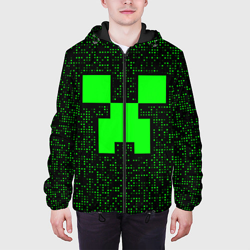 Мужская куртка Minecraft green squares / 3D-Черный – фото 3