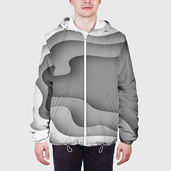 Куртка с капюшоном мужская Множество оттенков серого в разломе, цвет: 3D-белый — фото 2