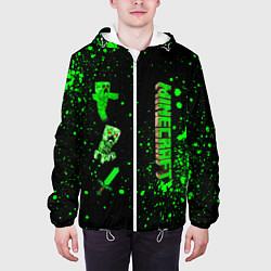 Куртка с капюшоном мужская Minecraft - разный крипер, цвет: 3D-белый — фото 2