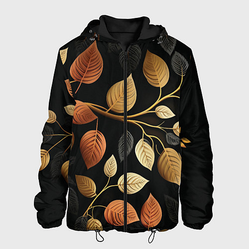 Мужская куртка Осеннее настроение - листья / 3D-Черный – фото 1