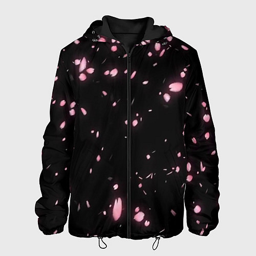Мужская куртка Неоновые липестки сакуры / 3D-Черный – фото 1