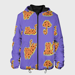Куртка с капюшоном мужская Принт с леопардами, цвет: 3D-черный