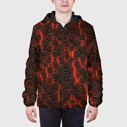 Мужская куртка Лава и камни / 3D-Черный – фото 3