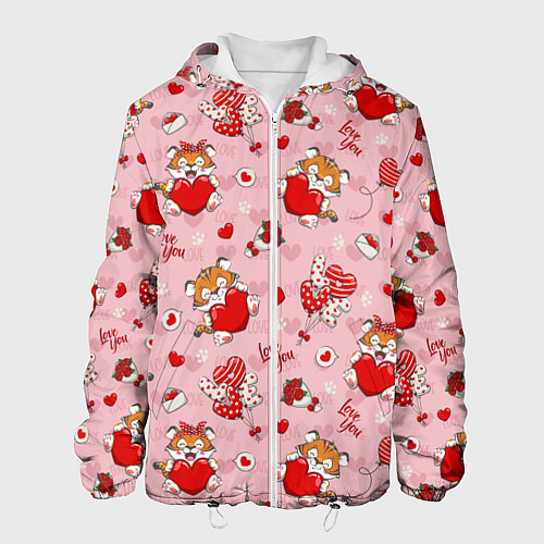 Мужская куртка Влюбленные тигрята / 3D-Белый – фото 1