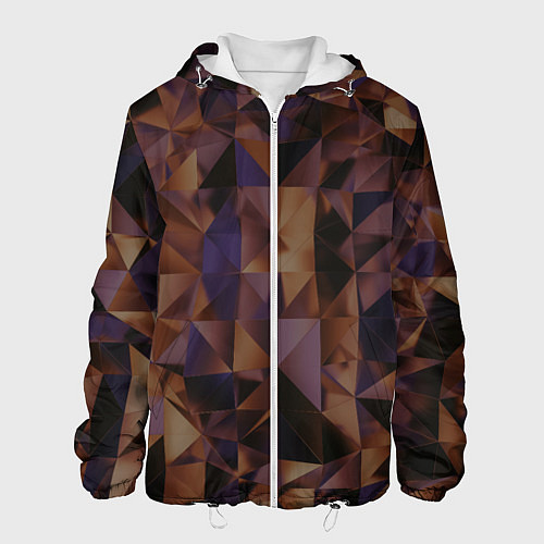 Мужская куртка Стеклянная тёмная геометрическая текстура / 3D-Белый – фото 1