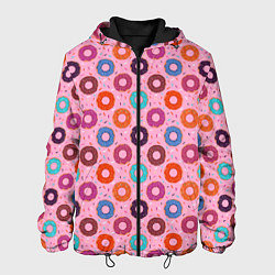 Куртка с капюшоном мужская Вкусные пончики, цвет: 3D-черный