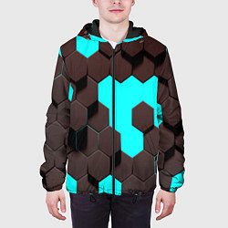 Куртка с капюшоном мужская CYBER STEEL, цвет: 3D-черный — фото 2