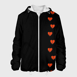 Куртка с капюшоном мужская Дорожка разбитых сердец - темный, цвет: 3D-белый