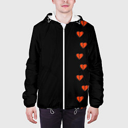 Куртка с капюшоном мужская Дорожка разбитых сердец - темный, цвет: 3D-белый — фото 2