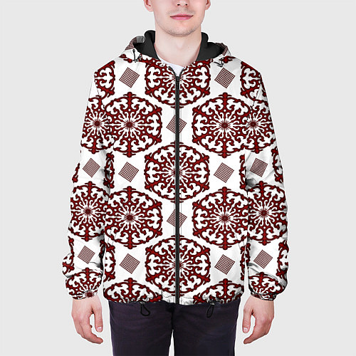 Мужская куртка Ромб и орнамент / 3D-Черный – фото 3