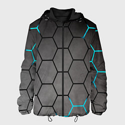 Куртка с капюшоном мужская Броня текстура неоновая, цвет: 3D-черный