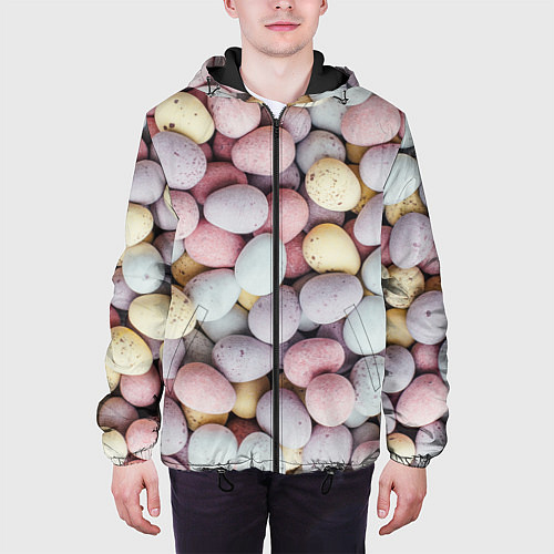 Мужская куртка Абстрактное множество чистых и светлых камней / 3D-Черный – фото 3