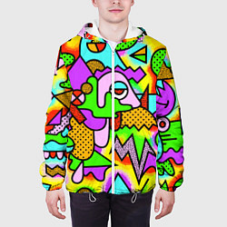 Куртка с капюшоном мужская Psychedelic acid, цвет: 3D-белый — фото 2