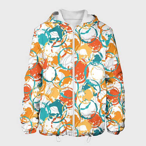 Мужская куртка Разноцветные пятна красок / 3D-Белый – фото 1