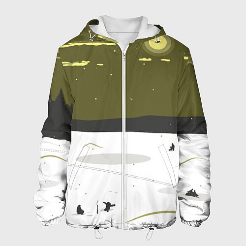 Мужская куртка Зимняя рыбалка / 3D-Белый – фото 1