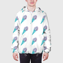 Куртка с капюшоном мужская Vaporwave ice cream, цвет: 3D-белый — фото 2