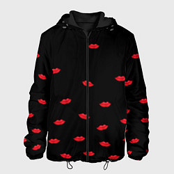 Куртка с капюшоном мужская Поцелуи для любимого, цвет: 3D-черный
