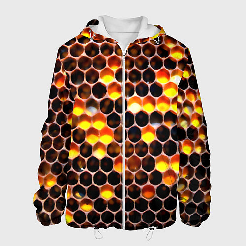 Мужская куртка Медовые пчелиные соты / 3D-Белый – фото 1