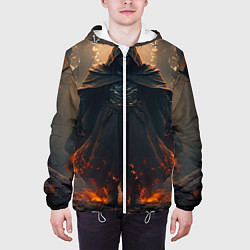 Куртка с капюшоном мужская Демон пожар, цвет: 3D-белый — фото 2