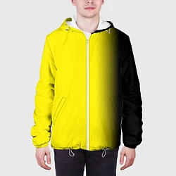 Куртка с капюшоном мужская И черный и желтый, цвет: 3D-белый — фото 2