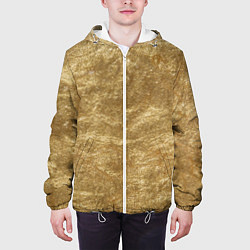 Куртка с капюшоном мужская Металлический золотой фон, цвет: 3D-белый — фото 2