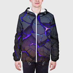 Куртка с капюшоном мужская Светящаяся неоновая лава, цвет: 3D-белый — фото 2
