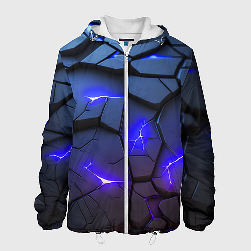 Мужская куртка Светящаяся синяя лава / 3D-Белый – фото 1