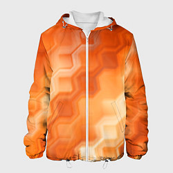 Куртка с капюшоном мужская Золотисто-оранжевый туманный паттерн, цвет: 3D-белый