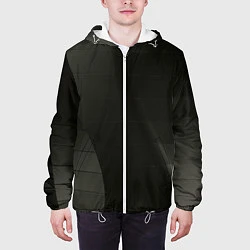 Куртка с капюшоном мужская Чёрные геометрические металлические листы, цвет: 3D-белый — фото 2