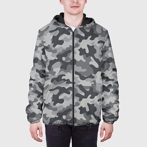 Мужская куртка Городской серый камуфляж / 3D-Черный – фото 3