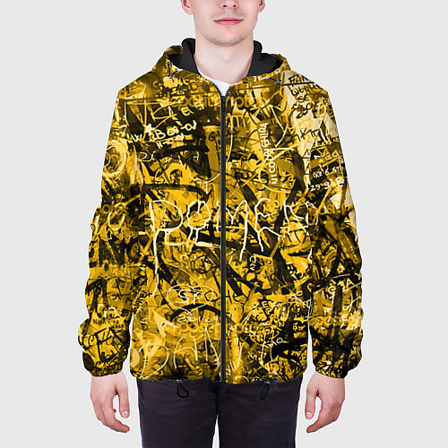 Мужская куртка Желтый хаос / 3D-Черный – фото 3