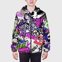 Куртка с капюшоном мужская Рок тематика, цвет: 3D-черный — фото 2
