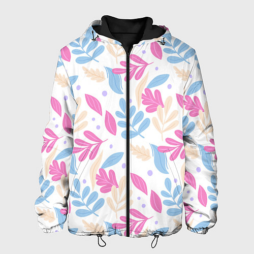 Мужская куртка Принт из листьев / 3D-Черный – фото 1