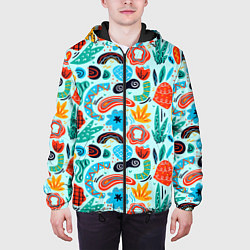Куртка с капюшоном мужская Colorful patterns, цвет: 3D-черный — фото 2